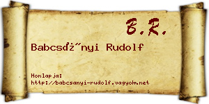 Babcsányi Rudolf névjegykártya