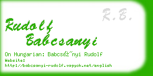 rudolf babcsanyi business card